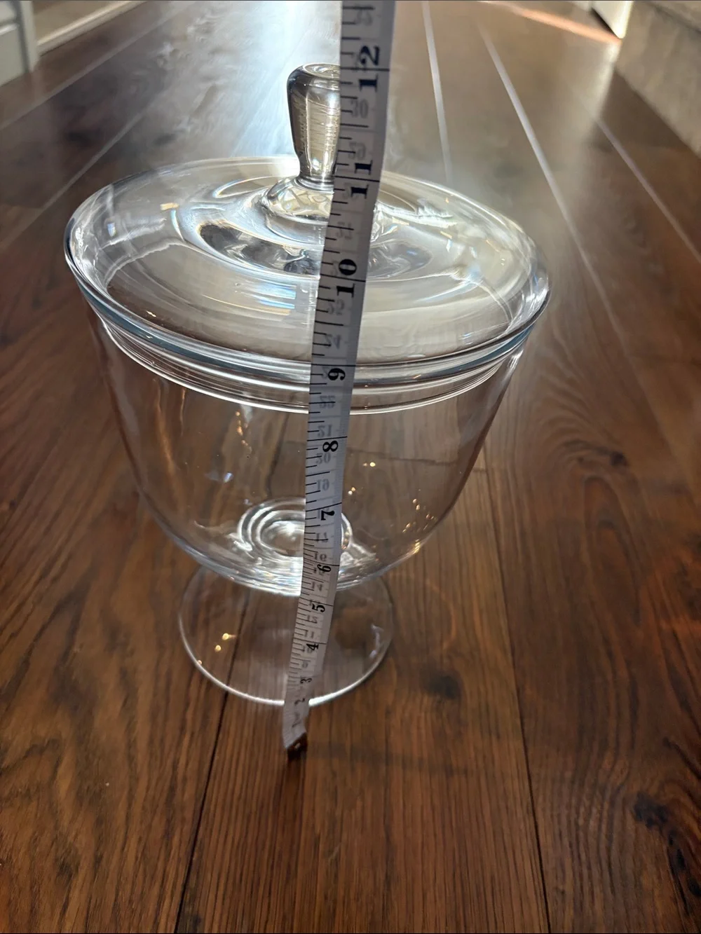 Clear Glass Covered Pedestal Candy Jar - Transparent